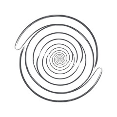 Fototapeta premium Dark grey spiral vortex pattern with textured brush strokes white abstract black