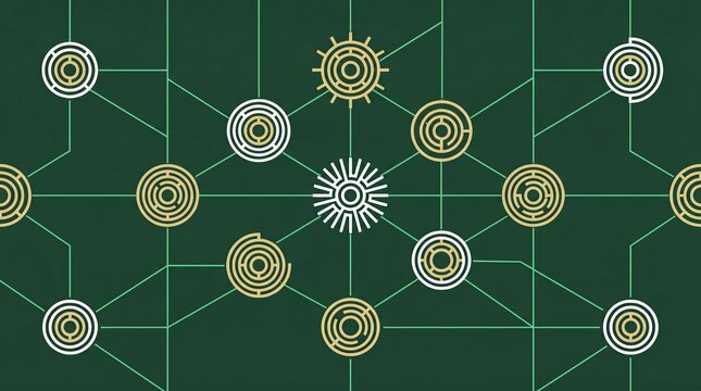 Network Nodes System Architecture Connectivity Central Hub Vector