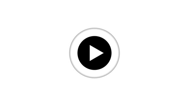 Video, audio neon play button icon animation. glowing play button animation. Press to play. glowing play button animation. Press to play. On black background.Video, audio neon play button icon animat