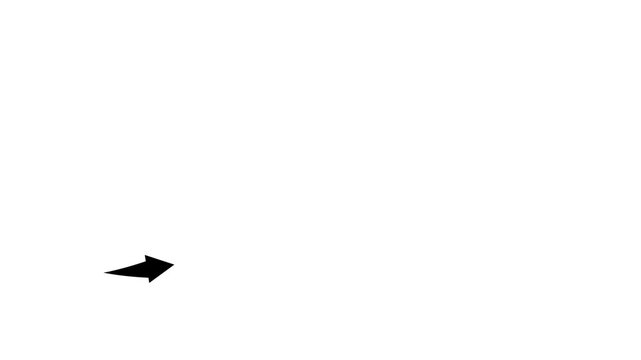 White arrow rising transparent channel. Abstract arrow growth chart of economy icon White color animated down to up arrow animation, on a black background, direction animation.with 4k video animation