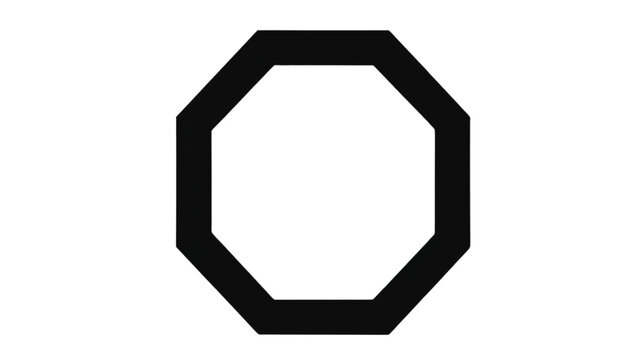 Octagon geometry presents a solid black perimeter surrounding a bright white interior area for use in high-contrast professional presentation slides or artistic layouts.