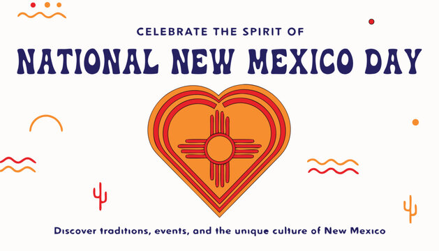Vibrant orange heart symbol celebrating the spirit of New Mexico day