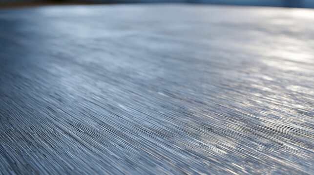 Brushed aluminum panel surface with parallel directional grain lines and subtle sheen, minimal industrial texture for premium technology product backdrops, aerospace component