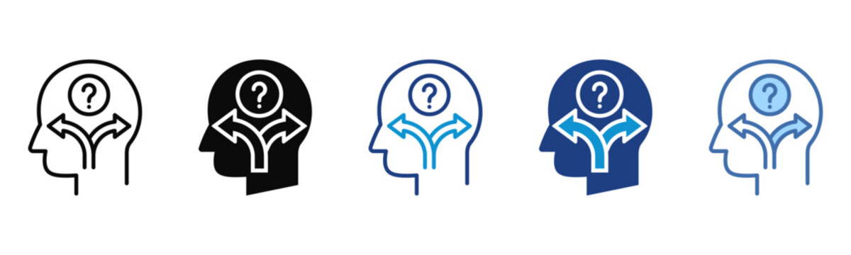 Decision Making icon set multiple style collection