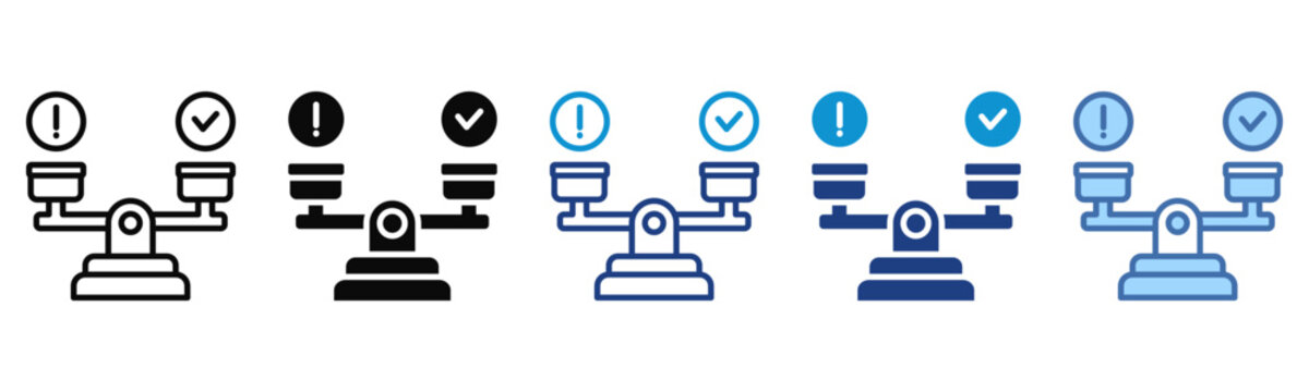 Balanced icon set multiple style collection