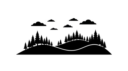 Forest Landscape Silhouette Vector © Kill