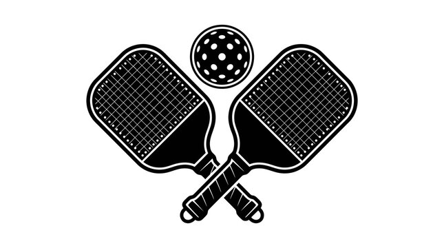 Crossed Pickleball Paddles Vector Illustration