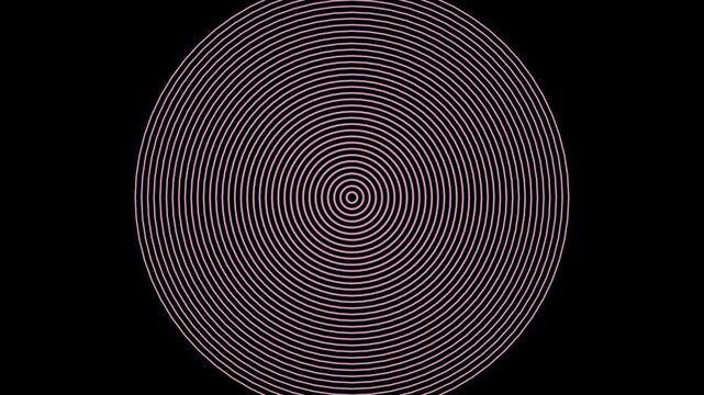 Abstract Purple Moir&eacute; Pattern Background with Hypnotic Concentric Circles and Optical Illusion Effect, Mesmerizing Geometric Design Featuring Vibrant Purple and Black Waves for Motion Graphics, Digita