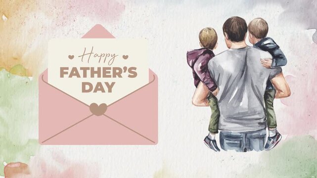 happy Father's Day card with father and child icon. png icon vector illustration. Abstract background.