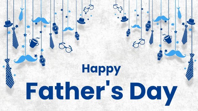 Happy Father's Day animation template. Abstract background. PNG icon. Vector illustration