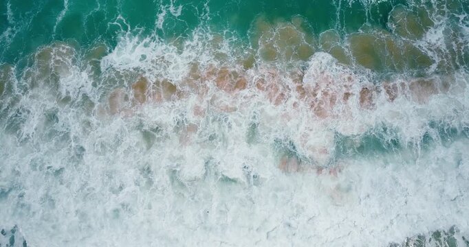 Top angle view of tropical sea beach