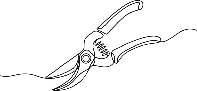 Line drawing of pruning shears