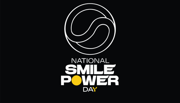 Elegant white logo design for national smile power day celebration