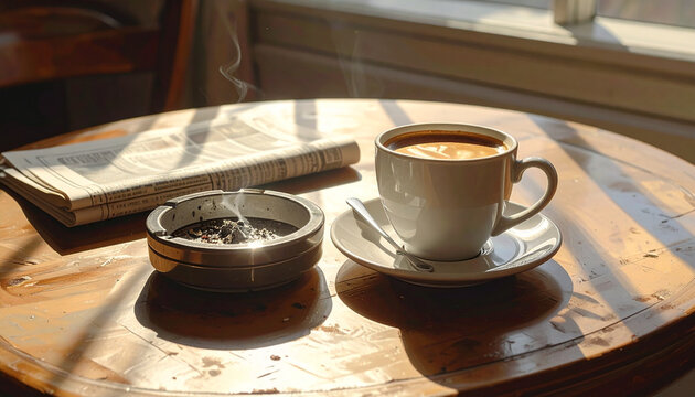 Coffee cup newspaper ashtray