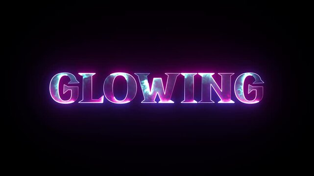 Neon cinematic title sequence with glowing typography on black background