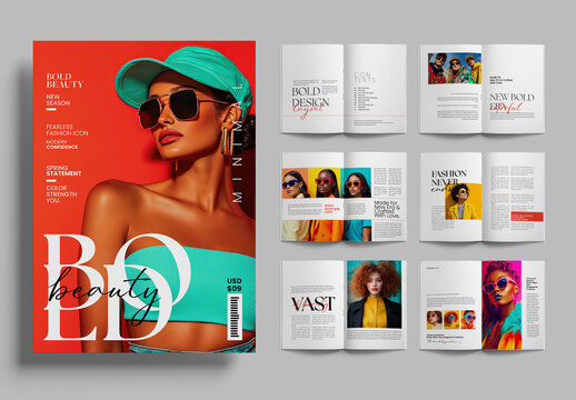 Fashion Magazine Editorial Template with Modern Lifestyle and Beauty