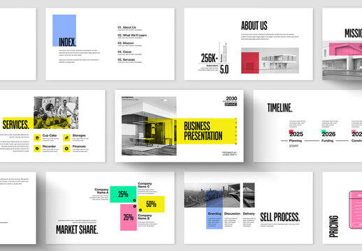 Minimal Business Presentation Template with Modern Corporate Slide Deck