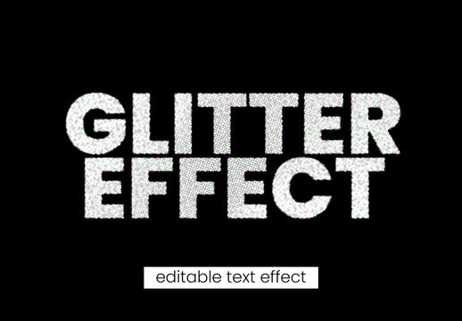 Silver Glitter Editable Text Effect with Sparkling Luxury Typography