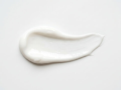 Smear of white cosmetic cream.