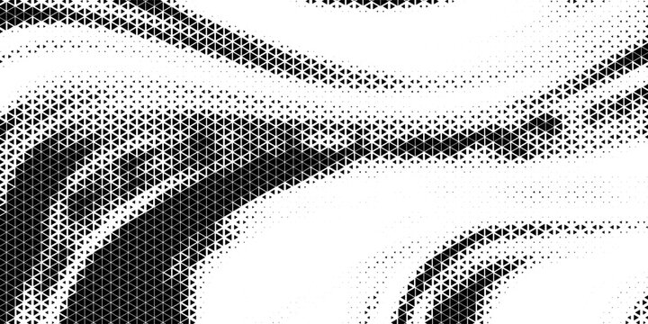 Geometric pattern of black triangles on a white background.Seamless in one direction.Option with an average fade out.The scale transformation method.
