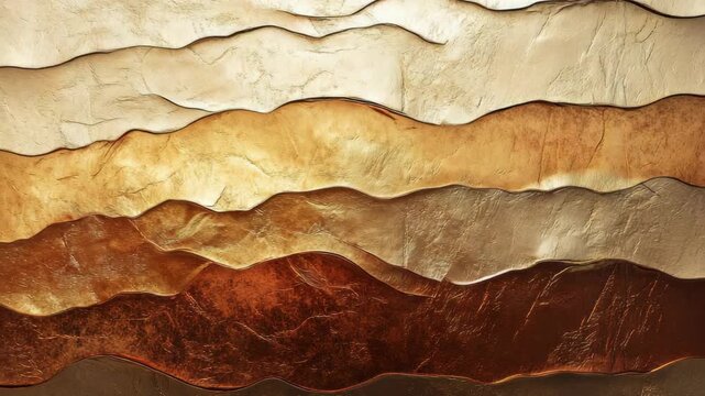 A close-up view shows colorful layers of textured material in an art studio. The camera focuses on the details of the design, showcasing the craftsmanship and creativity involved