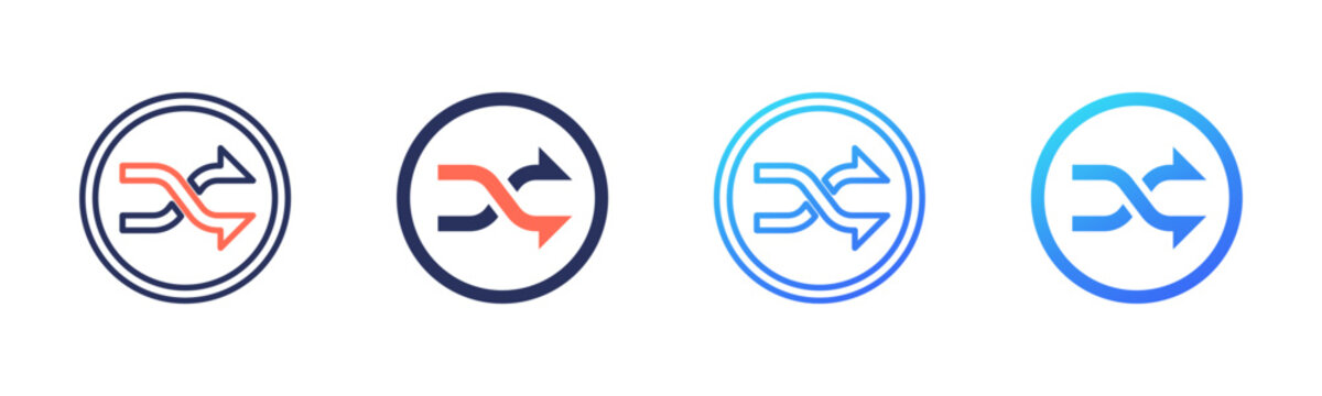 Redirect icon set multiple color collection