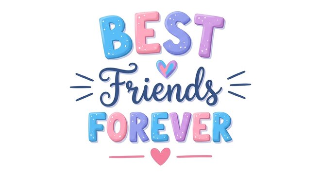 Happy friendship day best friends forever bff colorful text