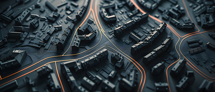 "Curved Streets and Winding Roads: An Abstract Journey Through Fluid Urban Landscapes and Designs"