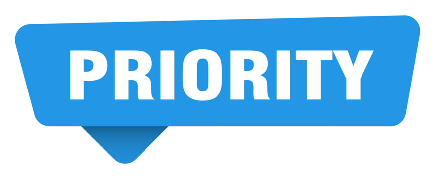 priority sticker. priority blue sign isolated on transpatent background