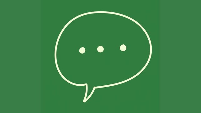 A green background with white speech bubble and on green screen animated chromakey background layers backgrounds design figure frame scene style gesture expression colorful depth movement