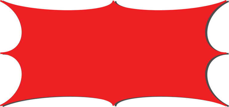 Red shade sail canopy isolated on white background