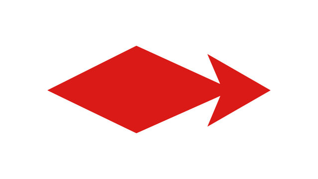 Red diamond arrowhead vector icon abstract sharp geometric symbol for directional guide