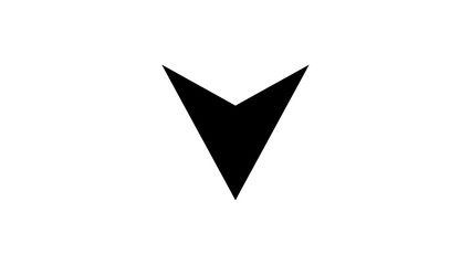 Sharp arrowhead vector icon black aggressive directional sign for gaming and military ui © markephics