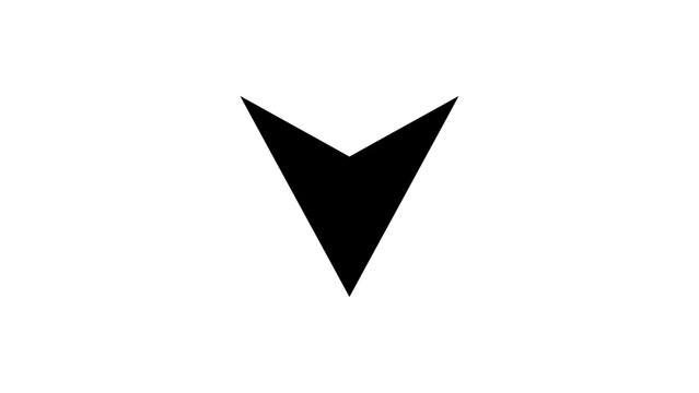 Sharp arrowhead vector icon black aggressive directional sign for gaming and military ui