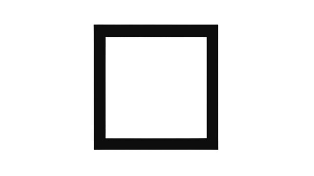 Square border features bold black lines framing a bright white center to create a versatile geometric frame for professional digital layouts and content presentation.
