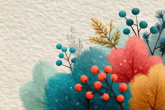 Watercolor-style Christmas Day background with soft seasonal elements