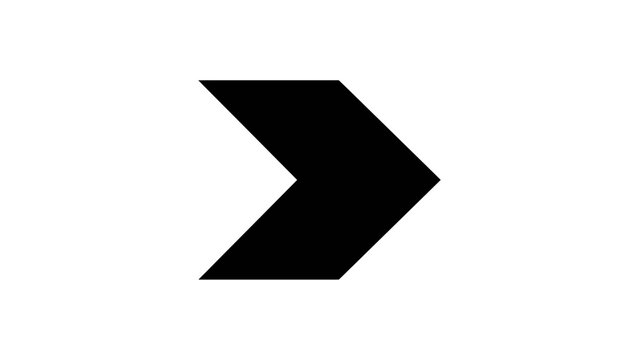 Bent chevron arrow vector icon black modern directional pointer for corners and turns