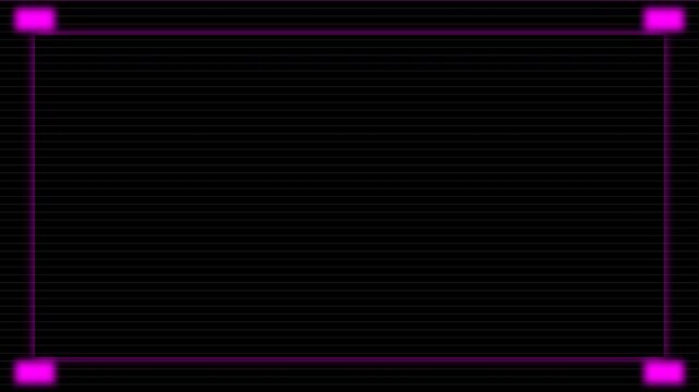 Futuristic neon purple HUD frame border overlay graphic on dark background