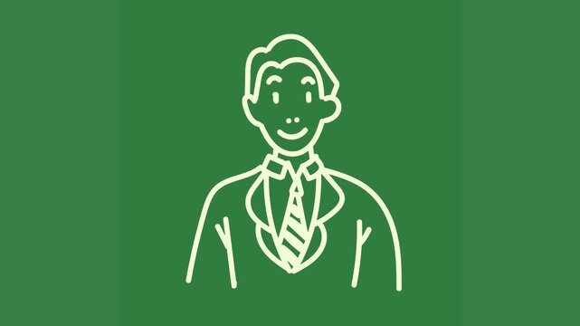 A green background with man in suit and tie green screen animated chromakey background gesture design figure backgrounds movement elements motion illustration colorful layers scene