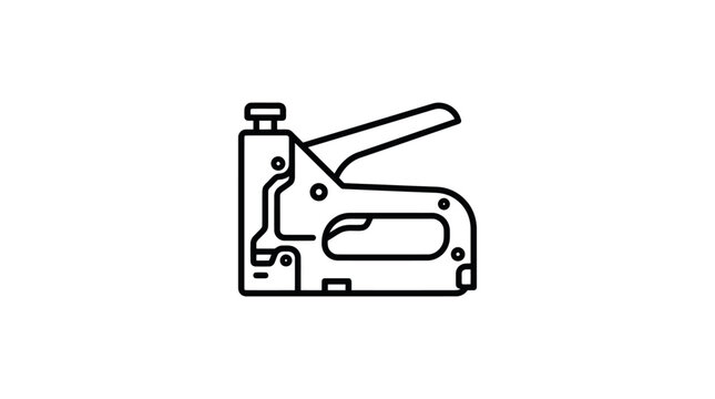 Staple Gun Outline Vector Illustration