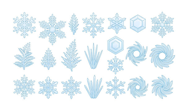 Collection of various snowflake designs.