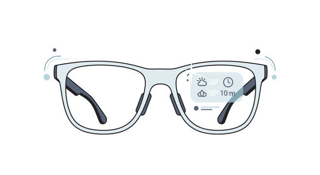 Smart glasses with digital display and fitness tracker