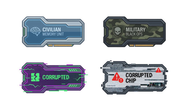 Collection of Digital labels and icons.