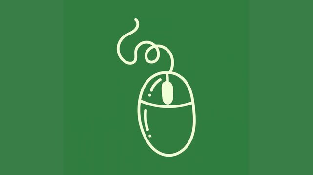 A computer mouse on green background and green screen animated chromakey background layers scene backgrounds motion figure cartoonish composition depth gesture style movement design