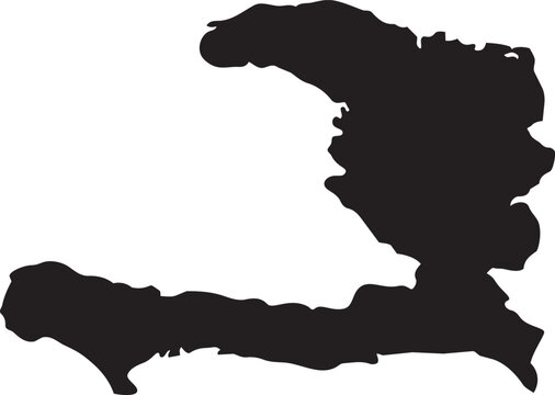 Silhouette map of Haiti a simple black vector illustration for travel or country information isolated on a white background