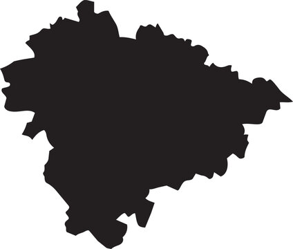 Black silhouette map of Uttarakhand India a simple vector graphic for travel and informational purposes isolated on a white background