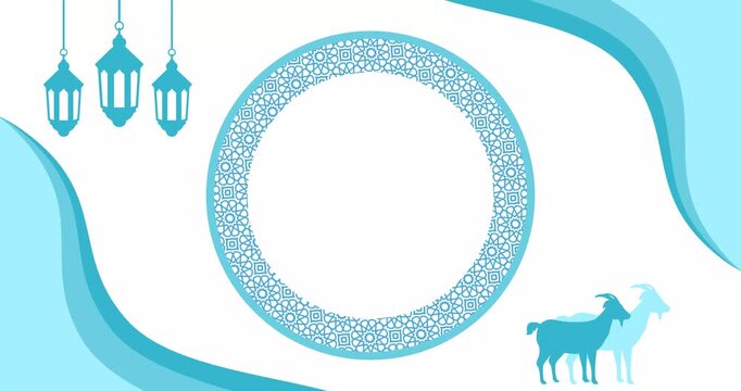 Copy space animation with typical Middle Eastern Islamic ornament decoration in the background