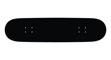 Skateboard Silhouette On White Background Minimalist Sport Equipment Silhouette © MDSAJIB