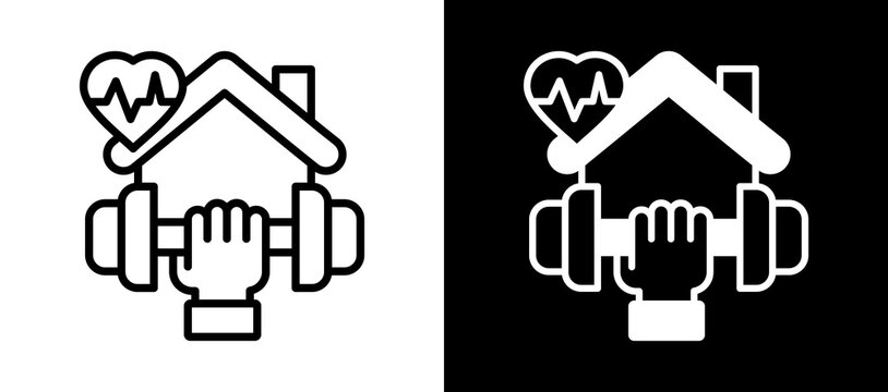 Home Workout whiteblack icon