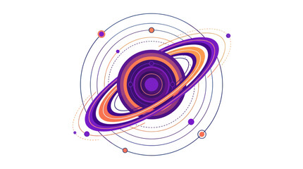 Abstract Planet with Rings Vector Illustration © Parade